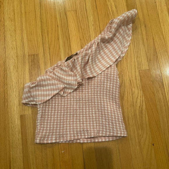 Cotton On Tops - Cotton On Pink Asymmetrical Ruffled Blouse